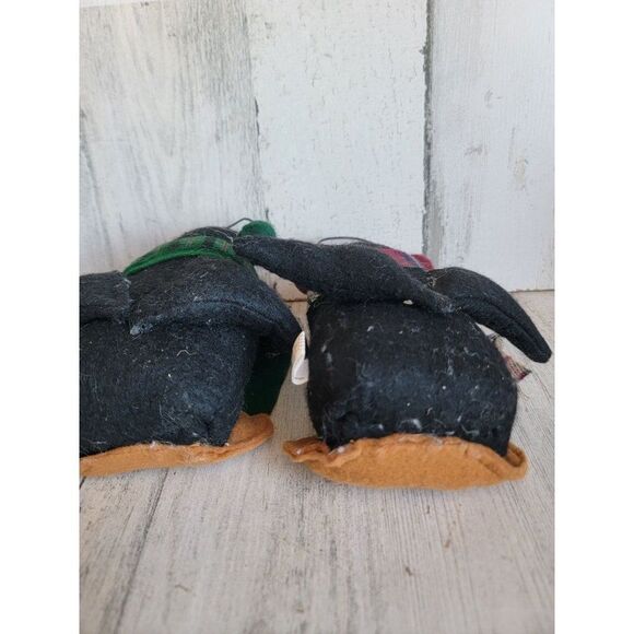 Plush felt penguin couple pair ornament Xmas ear muff set - Picture 7 of 8